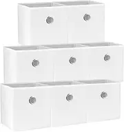 SORTI 27x28x27 CM White 8X Pack Foldable Folding Storage Cube Storage Box Bookcase Fabric Cube Toy Organiser Organizer