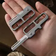 Titanium Pocket Folding Blade Knife Carabiner Outdoor Camping Keychain EDC Tool