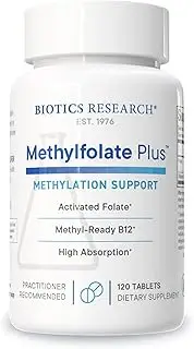Biotics Research Methylfolate PlusTM- Activated Form of Folate with B12, 400mcg 5-MTHF with 25 mcg of Vitamin B12 as Methylcobalamin Methyl Support, Healthy Homeocysteine Levels, 120t