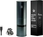 MiiCoffee PT1 Portable Electric Burr Coffee Grinder, USB-C Rechargeable Stainless Conical Burr Grinder, Aluminum Body with Cleaning Brush Included