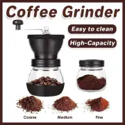 Manual Coffee Grinder Glass Hand Crank Portable Grinding Mill for Home Brewing