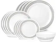 [CORELLE] Classic Dinnerware Set, 16 Piece Set, Brushed Silver