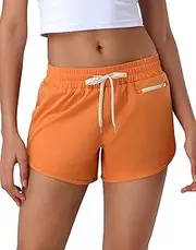 [Pioneer Camp] Womens Athletic Shorts with Liner 4" Quick Dry Running Gym Shorts Workout Stretchy Active Shorts with Zip Pocket