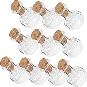 FUTUREORYY 10pcs Mini Glass Wishing Bottles with Cork Stoppers Versatile DIY Decoration Vials for Crafting Storing Small Items and Unique Glass Mini Jars for Parties and Events