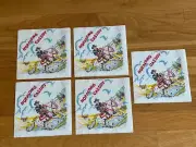 Vintage LOT OF 5 Hopalong Cassidy Western cowboy Paper Napkins 1950s NICE