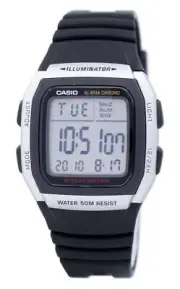 Casio Digital Alarm Chrono Illuminator Dual Time W-96H-1AVDF Mens Watch