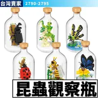 在飛比找蝦皮購物優惠-阿發 積木玩具【昆蟲觀察瓶】 2790 獨角仙 蝴蝶 瓢蟲 