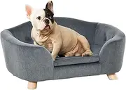 PawHut Dog Sofa, Pet Bed for Mini Dogs, Cat Dog Couch with Washable and Removable Cushion, Waterproof Cover, Gray
