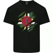 Torn Dominica Flag Dominican Day Football Kids T-Shirt Childrens