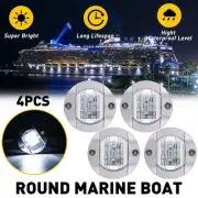 Round 4X Marine Courtesy Boat Lights LED Cabin Deck Stern Navigation Light White