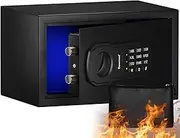 Fire Resistant Safe Box with Fireproof Waterproof Bag and Sensor Light,0.4 Cubic Feet Money Safe with Emergency External Power Supply,Electronic Digital Security Safe