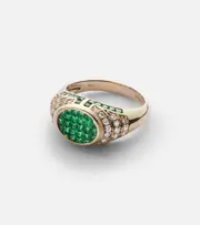 [Rainbow K] Rainbow K Lady Emerald 14kt gold ring with emerald and diamonds K gold
