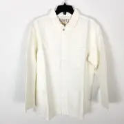 Free People x Sandrine Rose Women White Denim Button Down Pocket Jacket M