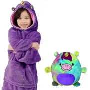 Soft Kids Boy Pets Teddy Bear Nightwear Warm Hoodie Blanket Sweatshirt Ty Purple One Size