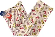 GK CHEER PJ LOUNGE PANTS LADIES MEDIUM COOL & FUN WHITE COTTON PRINT SZ M NWT!