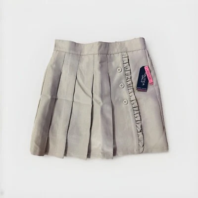Nautica School Uniform Skirt Girls Size 10 Reg Tan Khaki Pleated Pull-On