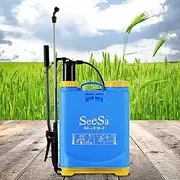 SEESA 16L Backpack Sprayer Knapsack Pump Weed Sprayer Garden Chemical Spray Unit Backpack Sprayer 4 Nozzles for Office, Hotel, School, Lawns, and Gardens