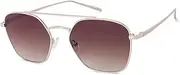 [John Jacobs] | Gold - Brown - Gradient | Full Rim Hexagonal Stylish & Premium Polarized Sunglasses | JJ Tints | Polarized and 100% UV Protected | Men & Women | Large | JJ S12471-C3, Gold, L