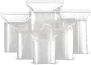 100/200/300/500PCS 100μm Bulk Resealable Zip Bags PE Clear Plastic Bag Zipper - Durable 100μm Clear Plastic Storage Pouches