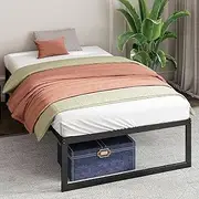 Zinus Quick Lock 35cm Single Bed Frame/Under Bed Storage, Metal Bed Base, Metal Slats, Easy Assemble /Black