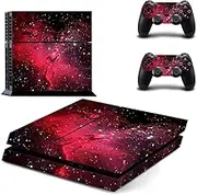 eSeeking Whole Body Vinyl Skin Sticker Decal Cover for PS4 Console and 2PCS Controllers Skins Wine red Nebula