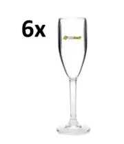 6X OZtrail Polycarbonate Champagne Glass Unbreakable Plastic Party ShatterProof