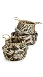 Home Essentials Congo Sunset Collection Nesting Round Seagrass Baskets, Set Of 3