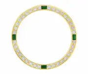 CREATED EMERALD BEZEL FOR 36MM ROLEX TUDOR OYSTER PRINCE DAY DATE WATCH GOLD