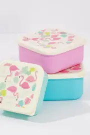 Flamingo Bay Set Of 3 Snack Boxes--REX-RX5SNB3X