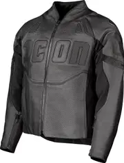 Icon Contra 3 Rizz Rizz, leather jacket perforated , color: Black/Black , size: M