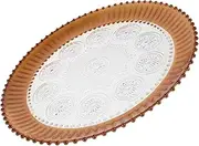 ULTECHNOVO Gold Trimmed Party Plate Reusable Dessert Plate for Birthday Wedding Gatherings Elegant Gold Trim Design for Stylish Serving Versatile Fruit Platter for Home Parties