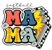 Sublimation Print Softball Mama Bolt Ready to Press Heat Transfer