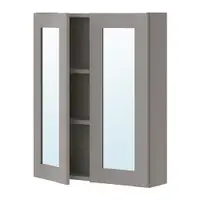 在飛比找IKEA優惠-IKEA 雙門鏡櫃, 灰色/灰色 框架, 60x17x75 