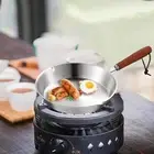 Kitchen Stainless Steel Fry Pan Omelette Pan for Induction Cooker Travel