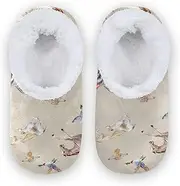 [Caihoyu] Slippers for Kids Girls Boys Fuzzy Fleece Non-Slip Lightweight House Slipper Socks Bedroom Home Office Travel Yoga