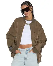 Score Bomber Womens Jackets - Khaki And Cedar | Ksubi ++