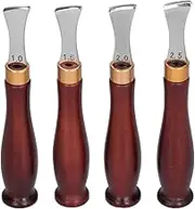 Leather Edger Leather Shovel Leather Bevel Cutter Professional Trimming Working Kit with Wooden Handle for DIY Craft Leather Cutting Handbags Wallets Belts Purses Backpacks