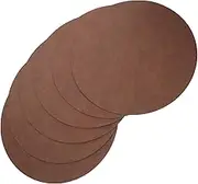 Sosoport Round Placemats Set 6pcs Dark Brown Pu Leather Mats Wipeable for Kitchen Dining