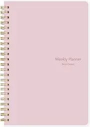 To Do List Notebook - Undated Weekly Planner Diary A5 Spiral Productivity Checklist Organizer 52 Tear Off Pages with Habit Tracker, Pink