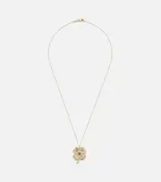 [Ileana Makri] Ileana Makri Lucky Clover 18kt gold pendant necklace with gemstones One Size gold