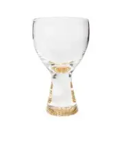 Classic Touch Set-6 Wine Glasses with Gold Reflection Base 3.25"D - WIG3319 NEW