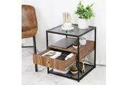 Vibe Geeks Drawer 3-tier Living Room Storage End Table