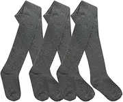 [HD Novelty] 3 Pairs Girls Cotton Rich Plain Tights Warm Soft Thick Formal Smart Casual Back to School Girl Tights