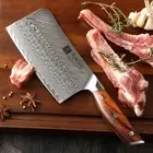 Kitchen Cleaver Knife Slicing Meat Vegetable Fruit 67-Layer Damascus Steel Wood