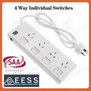 4 Outlet Individual Switch Power Board Overload Protection Power Stripe 1M Cable