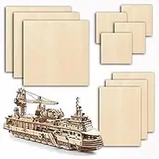 GTCWINCN Rectangle Unfinished Unpainted Basswood Wooden Sheets for Craft DIY Hand-Made Project Mini House Building Architectural Model Pack of 10