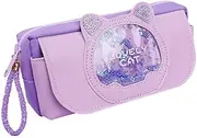 Big Capacity Pencil Case, Cute Pencil Pouch Cat Pencil Box Pencil Bag Simple Stationery Bag School Office Organizer for Teens Adults Student Purple (Purple)