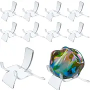 10 Packs Acrylic Triangle Display Holder - Clear Plastic Display Easel Stands