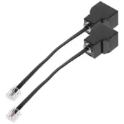 2 Pcs Telephone Home Connector Cable Splitter Double