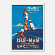 Galrie Vintage Isle of Man Travel Poster: Birkenhead & Liverpool Journey Art Design, Poster Only, A1 60 x 84cm (23 x 33inch)